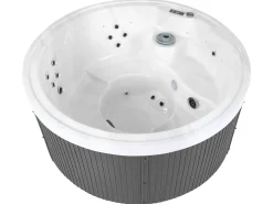 Best Beliani Vasca idromassaggio da esterno con LED MARFIL Grigio scuro Bianco Argento Grigio