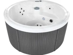Best Beliani Vasca idromassaggio da esterno con LED MARFIL Grigio scuro Bianco Argento Grigio