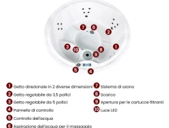 Best Beliani Vasca idromassaggio da esterno con LED MARFIL Grigio scuro Bianco Argento Grigio