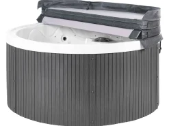 Best Beliani Vasca idromassaggio da esterno con LED MARFIL Grigio scuro Bianco Argento Grigio