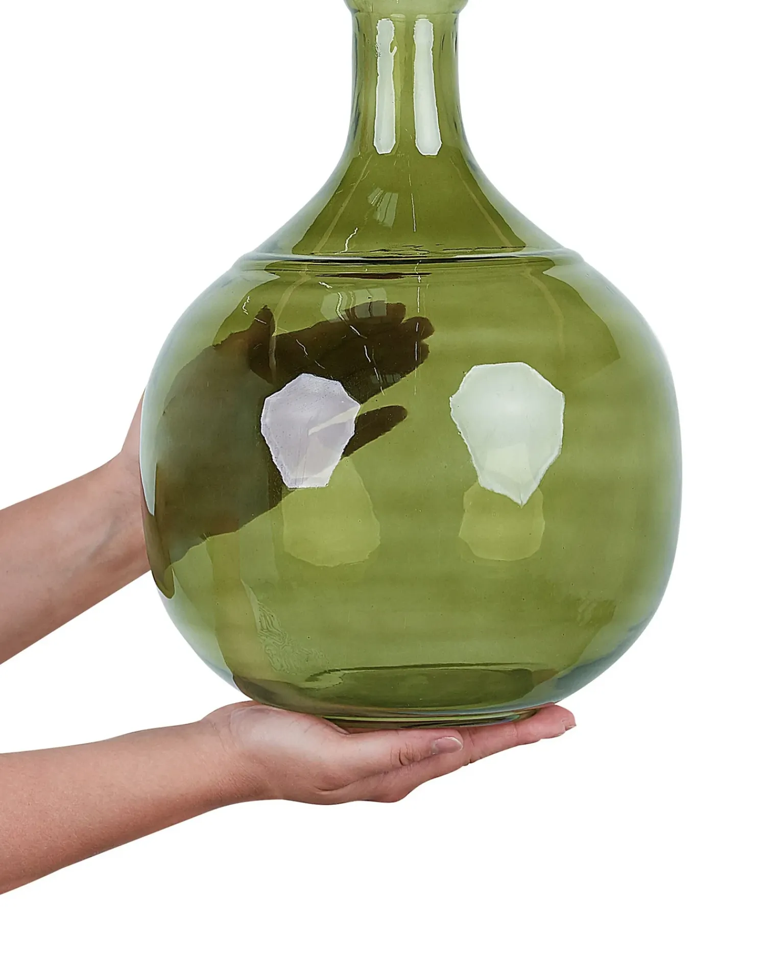 Discount Beliani Vaso da fiori ACHAAR Vetro 34 cm oliva Verde