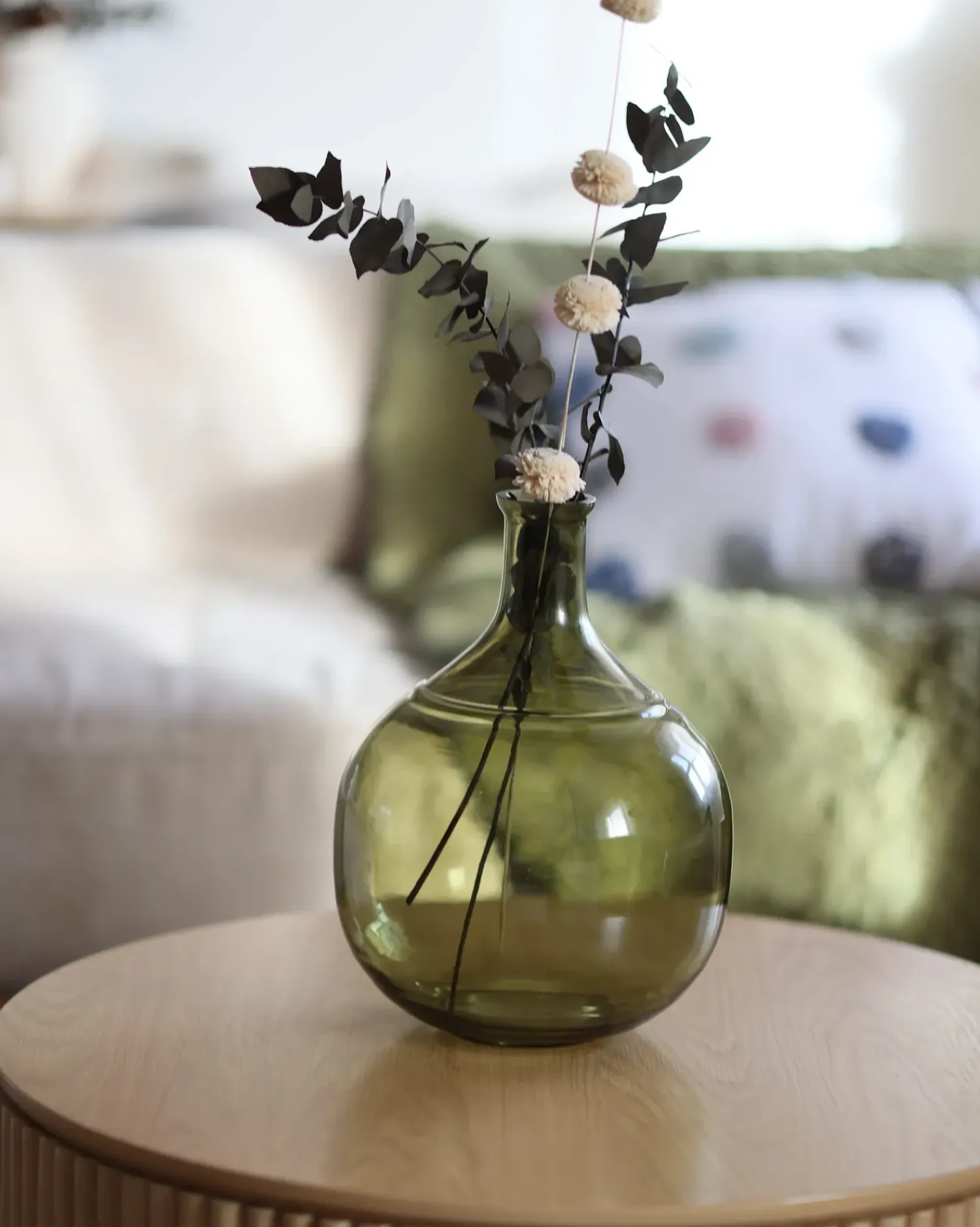 Discount Beliani Vaso da fiori ACHAAR Vetro 34 cm oliva Verde