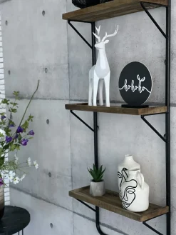 Discount Beliani Vaso da fiori AENUS Gres porcellanato 22 cm Bianco Bianco Nero