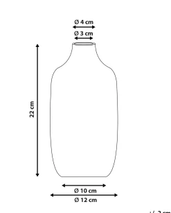 Discount Beliani Vaso da fiori AENUS Gres porcellanato 22 cm Bianco Bianco Nero