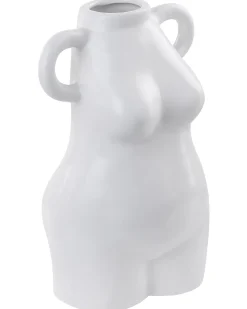 Hot Beliani Vaso da fiori AIGIO Ceramica 25 cm Bianco