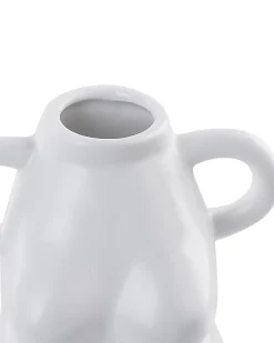 Hot Beliani Vaso da fiori AIGIO Ceramica 25 cm Bianco