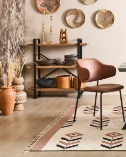 Online Beliani Vaso da fiori ALMIROS Ceramica 51 cm Marrone chiaro Beige Marrone