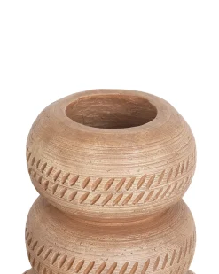Online Beliani Vaso da fiori ALMIROS Ceramica 51 cm Marrone chiaro Beige Marrone