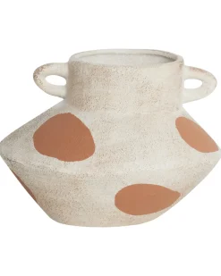 Online Beliani Vaso da fiori ALOSIDAE Gres porcellanato 19 cm Beige chiaro Beige Marrone