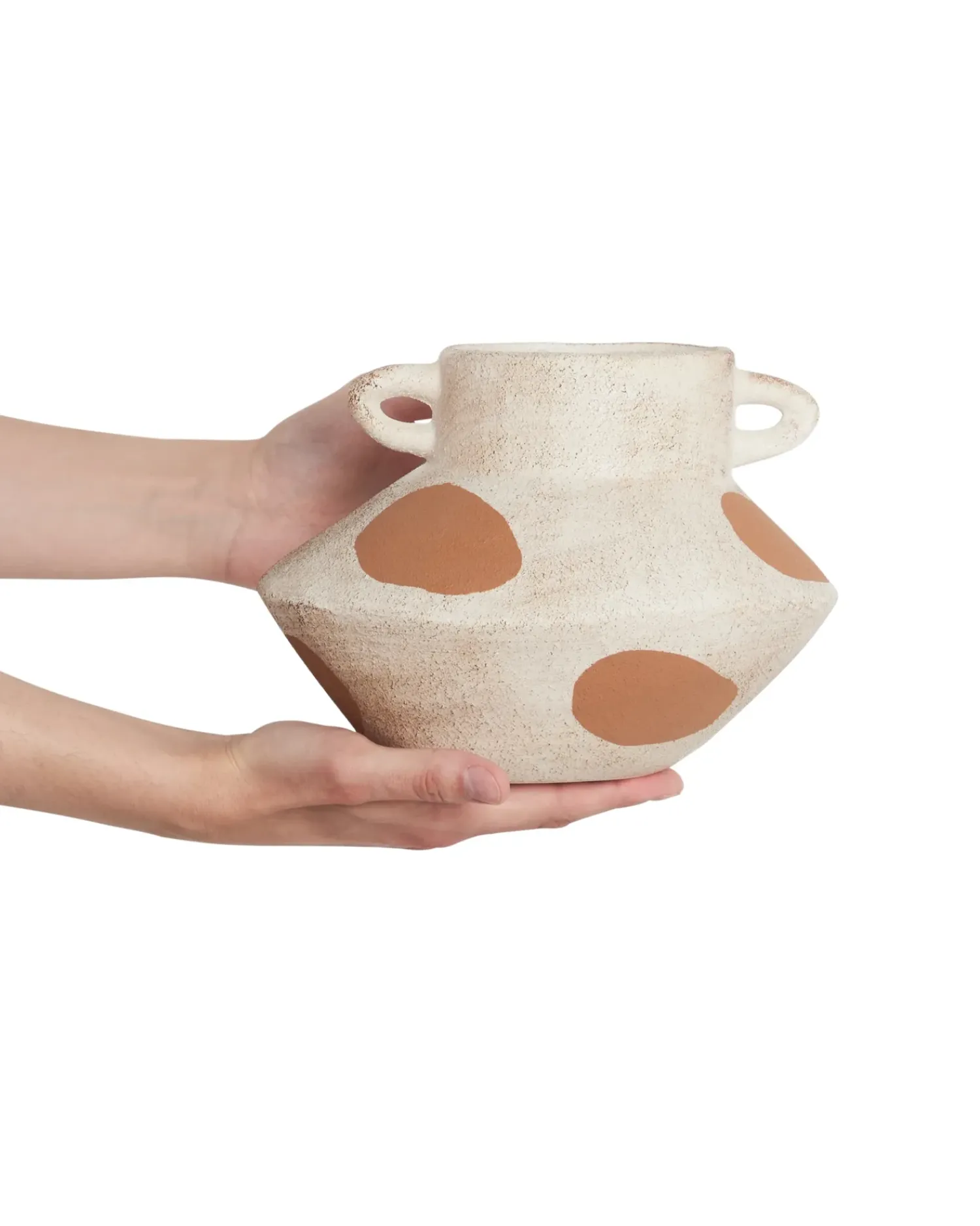 Online Beliani Vaso da fiori ALOSIDAE Gres porcellanato 19 cm Beige chiaro Beige Marrone