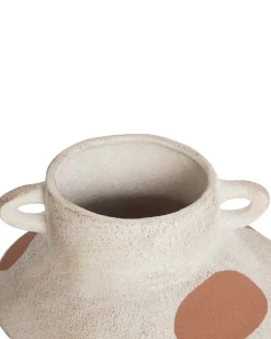 Online Beliani Vaso da fiori ALOSIDAE Gres porcellanato 19 cm Beige chiaro Beige Marrone