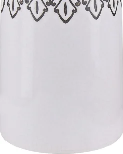 Sale Beliani Vaso da fiori AMISOS Gres porcellanato 25 cm Bianco Bianco Nero