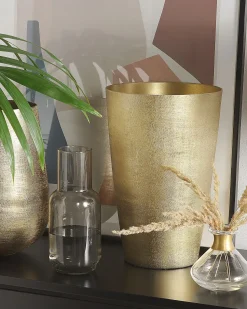 Best Beliani Vaso da fiori AMRIT Metallo 31 cm Oro
