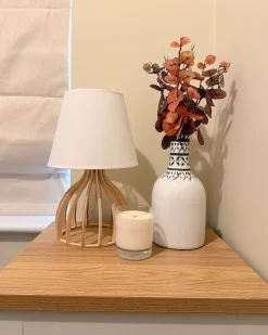 Outlet Beliani Vaso da fiori ANKON Gres porcellanato 25 cm Bianco Bianco Nero