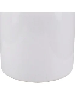 Outlet Beliani Vaso da fiori ANKON Gres porcellanato 25 cm Bianco Bianco Nero