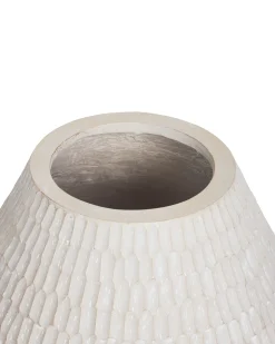 Best Beliani Vaso da fiori ARUNCUS Ceramica 30 cm Beige Beige Grigio