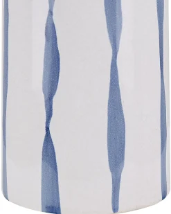 Clearance Beliani Vaso da fiori ASSUS Gres porcellanato 22 cm Bianco Bianco Blu