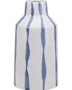 Clearance Beliani Vaso da fiori ASSUS Gres porcellanato 22 cm Bianco Bianco Blu