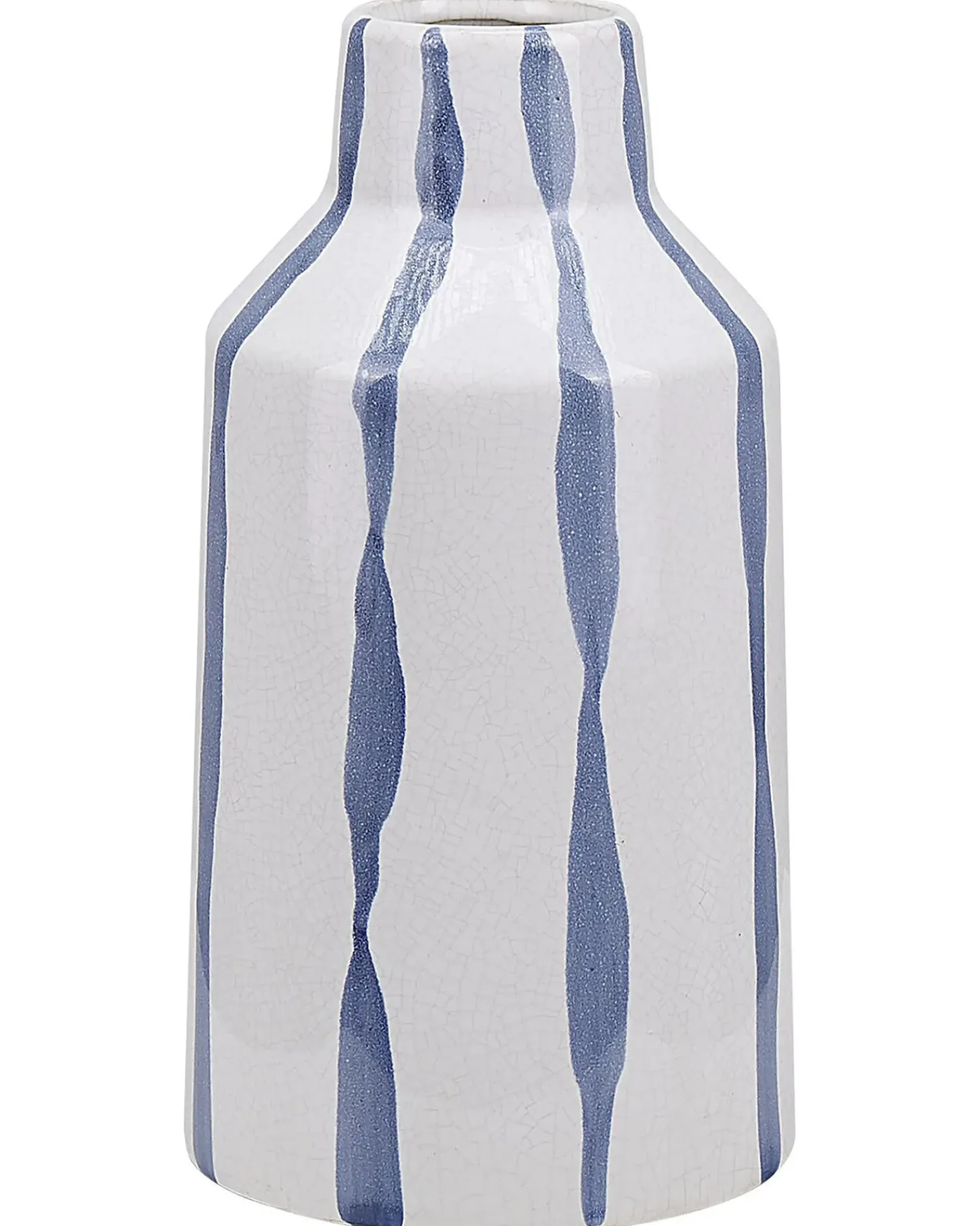 Clearance Beliani Vaso da fiori ASSUS Gres porcellanato 22 cm Bianco Bianco Blu