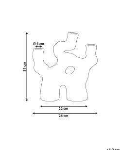 Beliani Vaso da fiori BARBUS Gres porcellanato 31 cm Marrone
