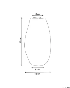 Beliani Vaso da fiori BATOIDEA Gres porcellanato 25 cm Beige chiaro Beige Marrone
