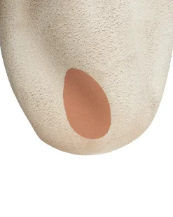 Beliani Vaso da fiori BATOIDEA Gres porcellanato 25 cm Beige chiaro Beige Marrone