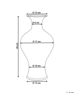Sale Beliani Vaso da fiori BERGA Porcellana 36 cm Bianco/Blu Bianco Blu