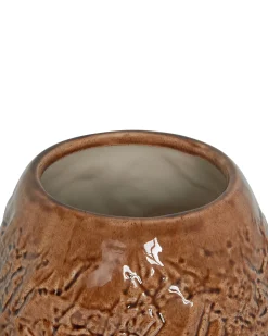 Outlet Beliani Vaso da fiori BETTA Gres porcellanato 22 cm Marrone