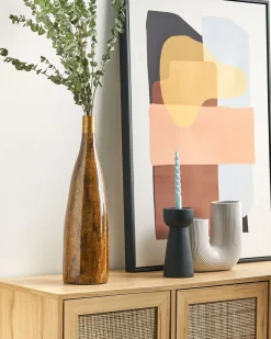 Beliani Vaso da fiori BURGOS Ceramica 52 cm Marrone