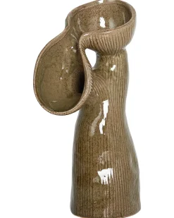 Discount Beliani Vaso da fiori CALAMUS Gres porcellanato 28 cm Verde