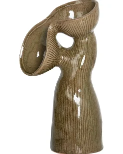Discount Beliani Vaso da fiori CALAMUS Gres porcellanato 28 cm Verde