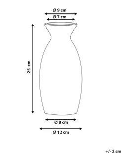 Hot Beliani Vaso da fiori CHALCIS Gres porcellanato 25 cm Blu Bianco Bianco