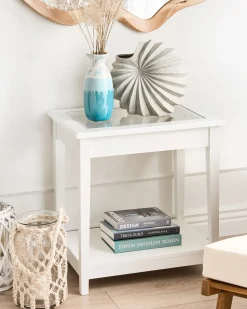 Hot Beliani Vaso da fiori CHALCIS Gres porcellanato 25 cm Blu Bianco Bianco
