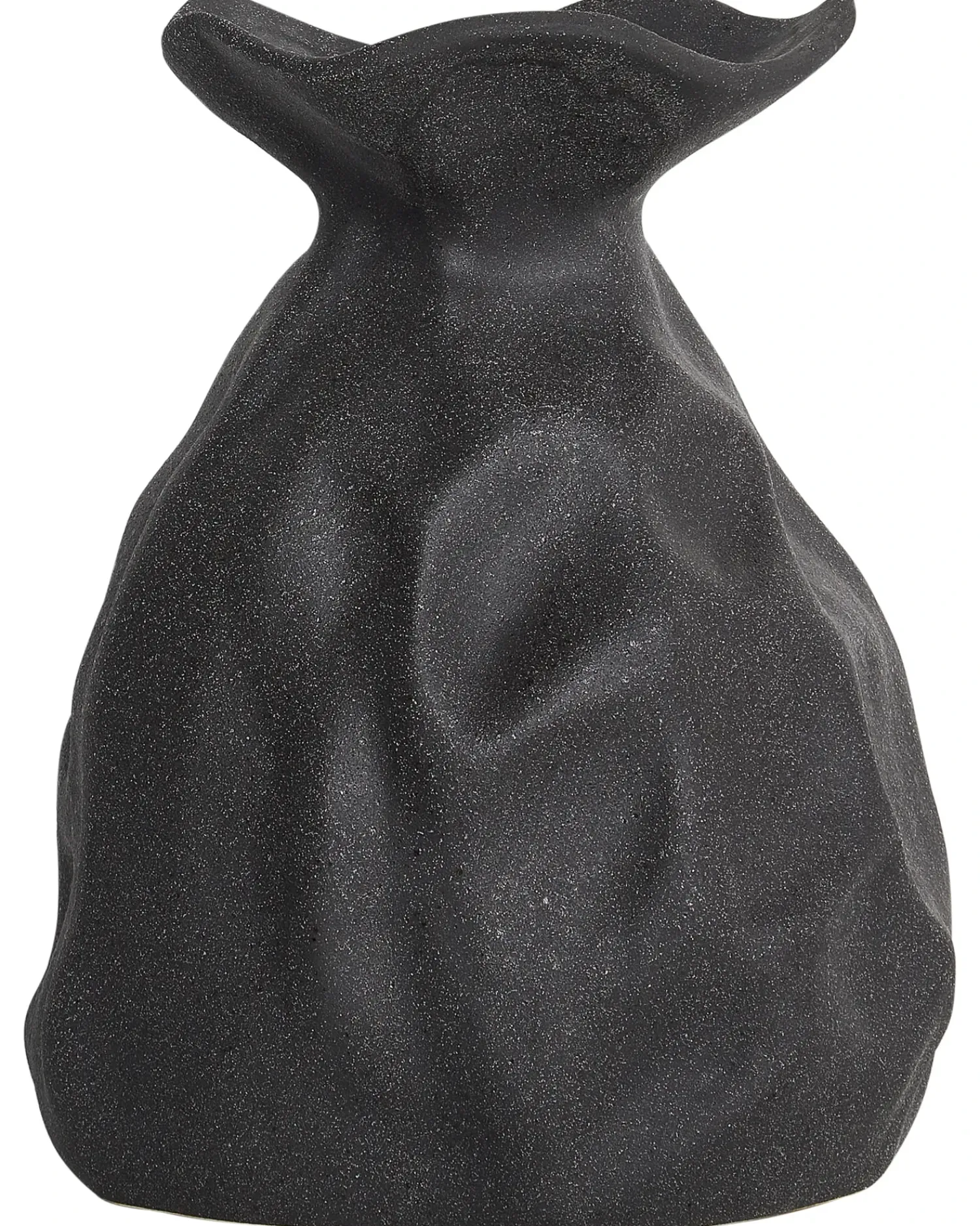 Beliani Vaso da fiori COONTAIL Gres porcellanato 31 cm Nero