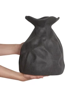 Beliani Vaso da fiori COONTAIL Gres porcellanato 31 cm Nero