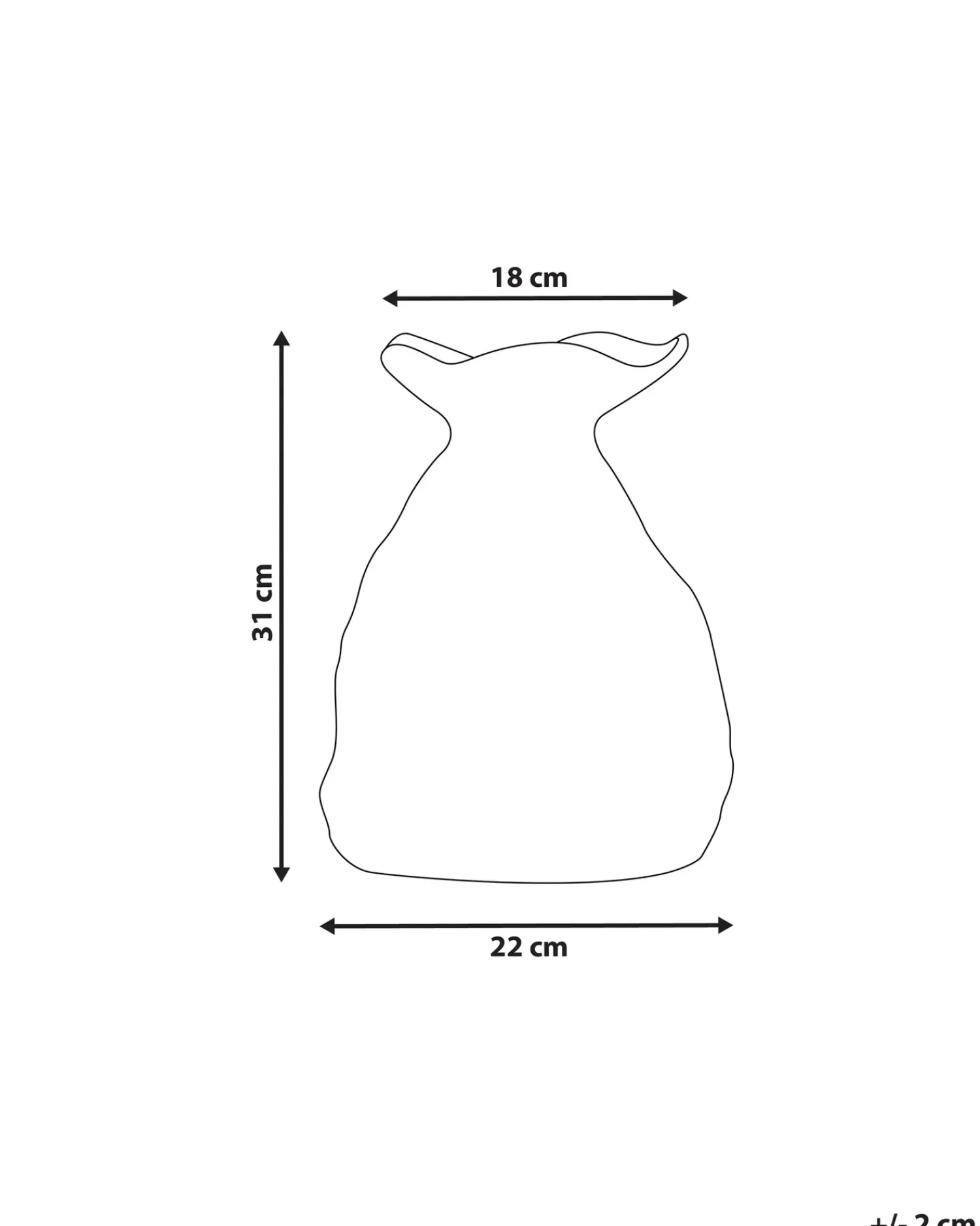 Beliani Vaso da fiori COONTAIL Gres porcellanato 31 cm Nero