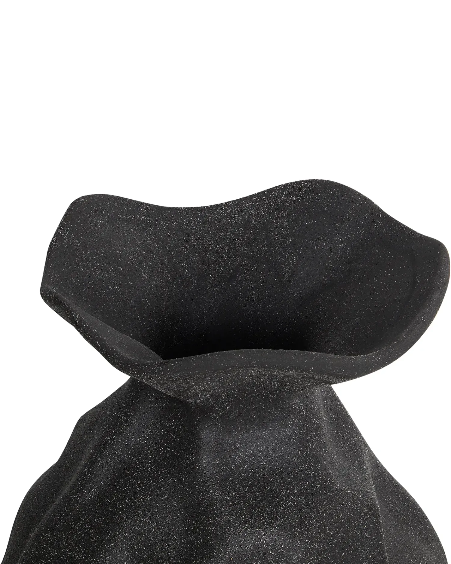Beliani Vaso da fiori COONTAIL Gres porcellanato 31 cm Nero