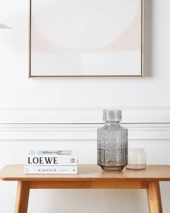 Outlet Beliani Vaso da fiori DIKELLA Vetro 33 cm Grigio
