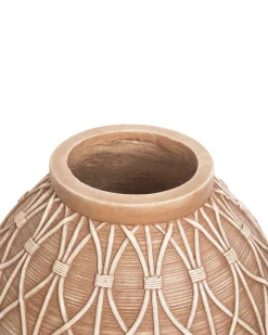 Online Beliani Vaso da fiori DOMOKOS Ceramica 38 cm Marrone chiaro Beige Marrone