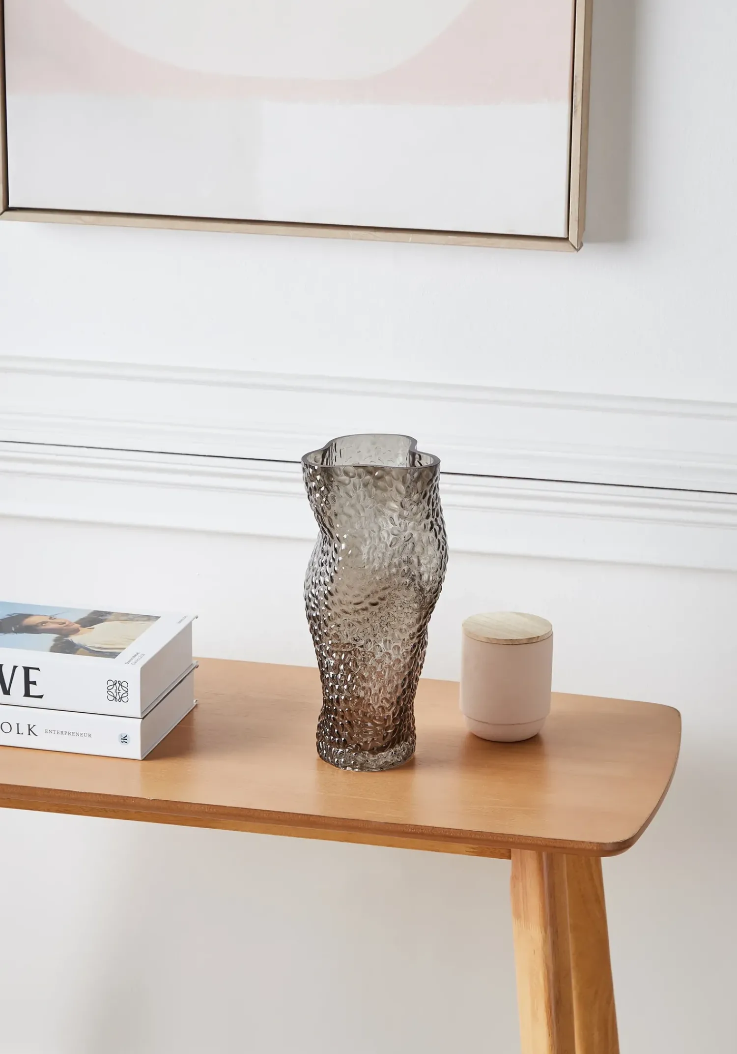 Online Beliani Vaso da fiori DYTIKO Vetro 31 cm Grigio