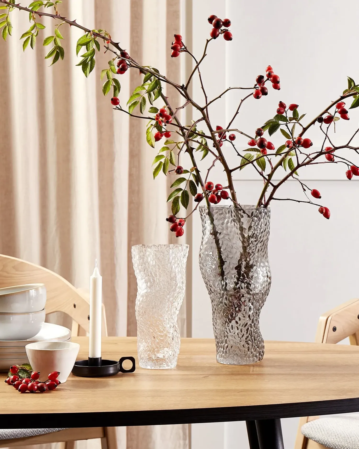 Online Beliani Vaso da fiori DYTIKO Vetro 31 cm Grigio