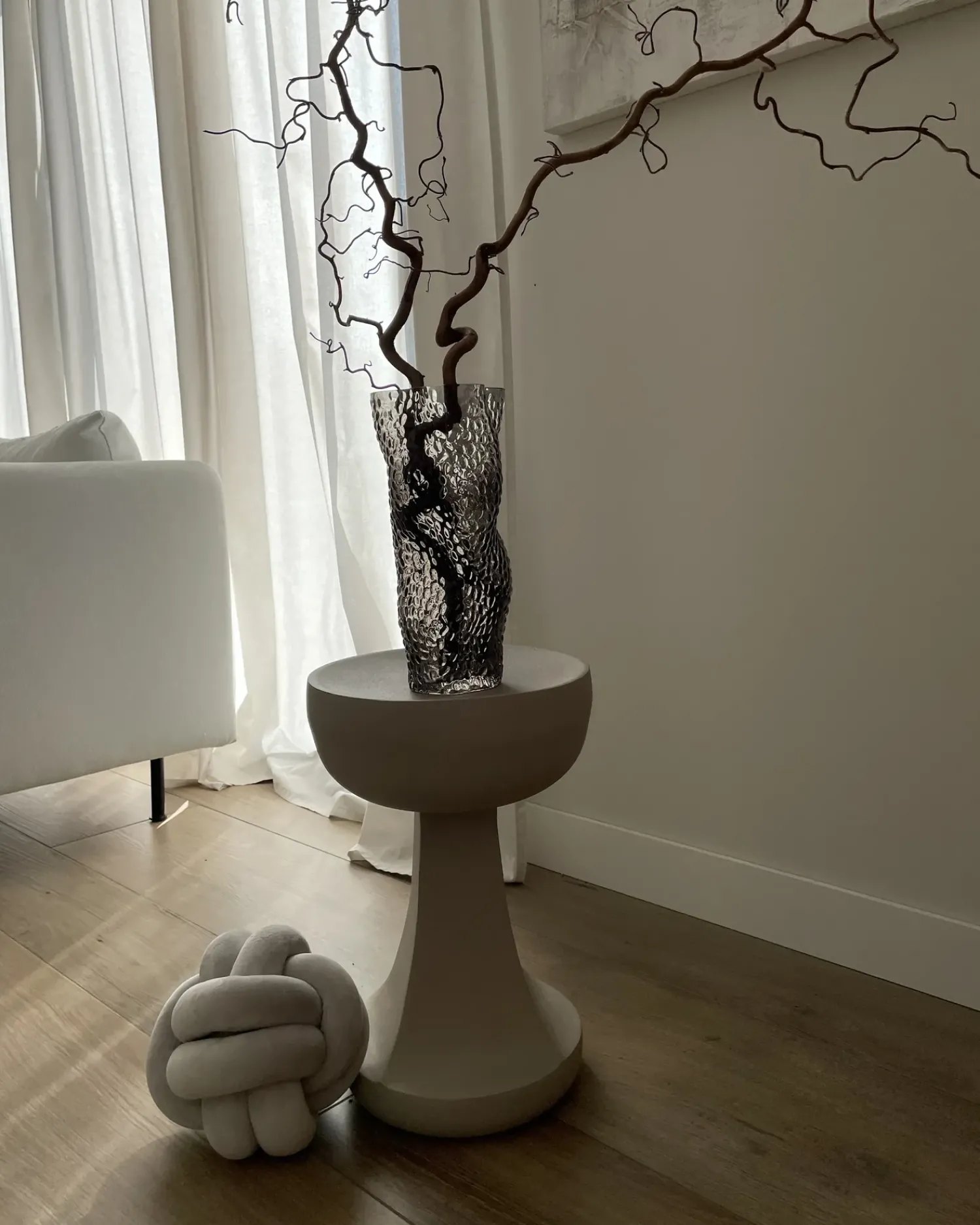 Online Beliani Vaso da fiori DYTIKO Vetro 31 cm Grigio