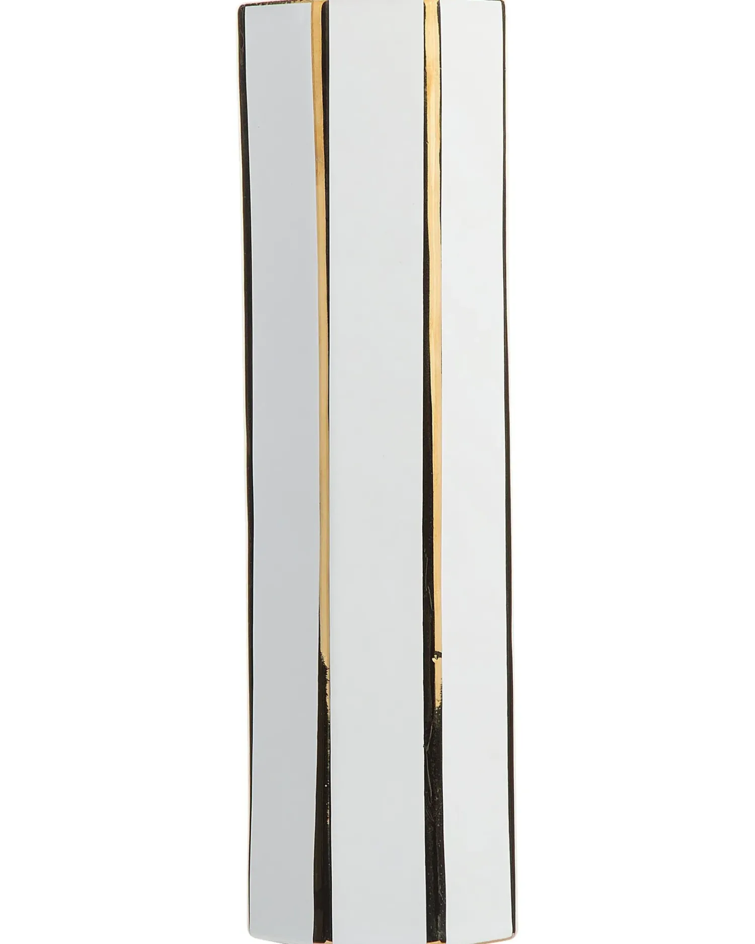 Outlet Beliani Vaso da fiori ESTELLA Ceramica 40 cm Bianco Bianco Oro