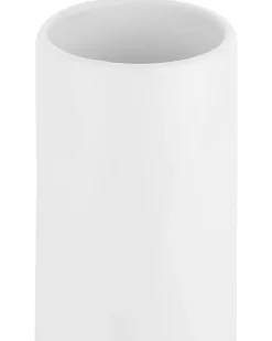 New Beliani Vaso da fiori GELIDA Gres porcellanato 36 cm Bianco Bianco Oro