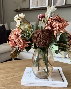 Sale Beliani Vaso da fiori GERAKINI Vetro 20 cm Arancione