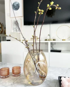 Sale Beliani Vaso da fiori GERAKINI Vetro 20 cm Arancione