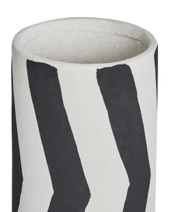 Sale Beliani Vaso da fiori GOBY Gres porcellanato 40 cm Bianco Bianco Nero