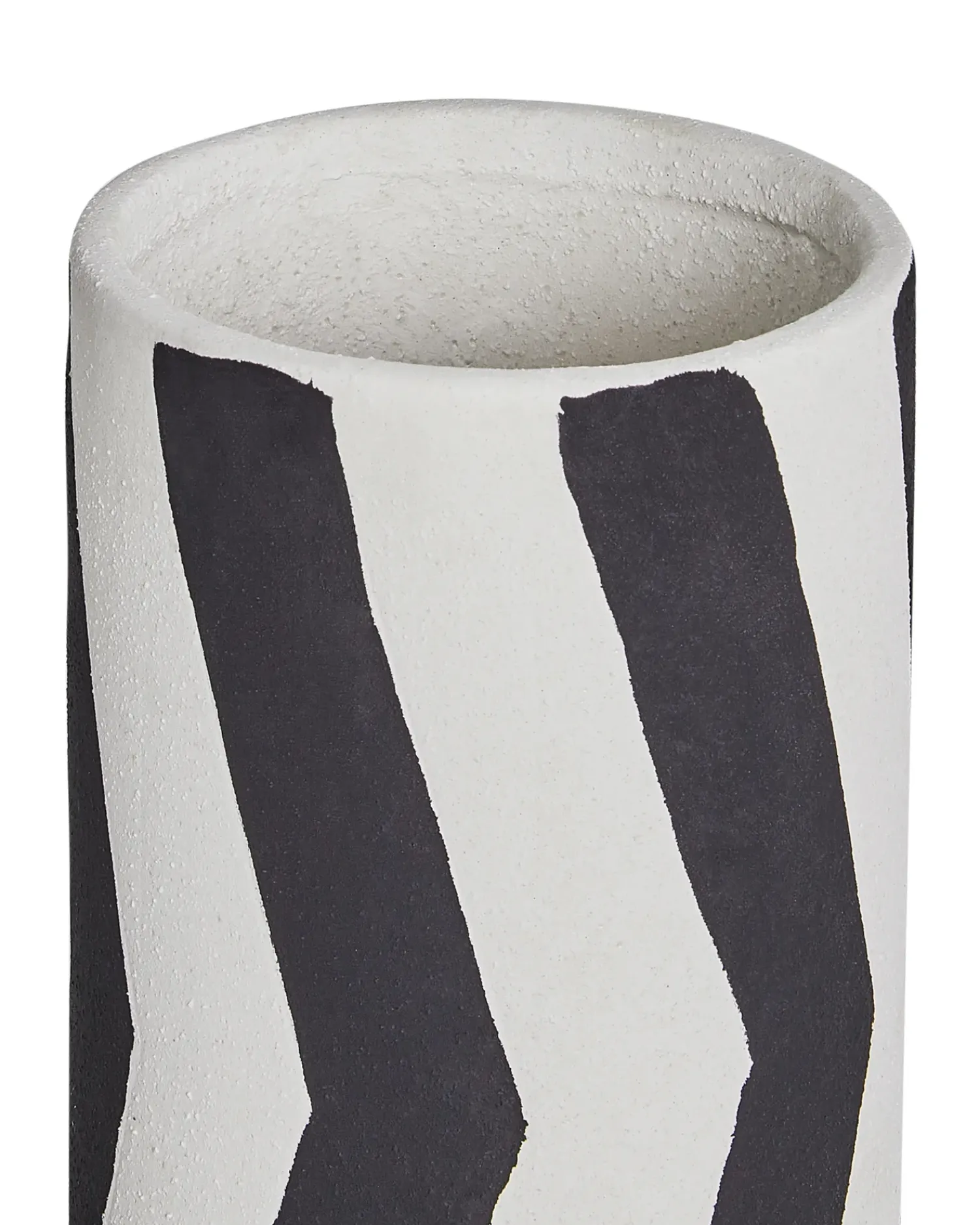 Sale Beliani Vaso da fiori GOBY Gres porcellanato 40 cm Bianco Bianco Nero