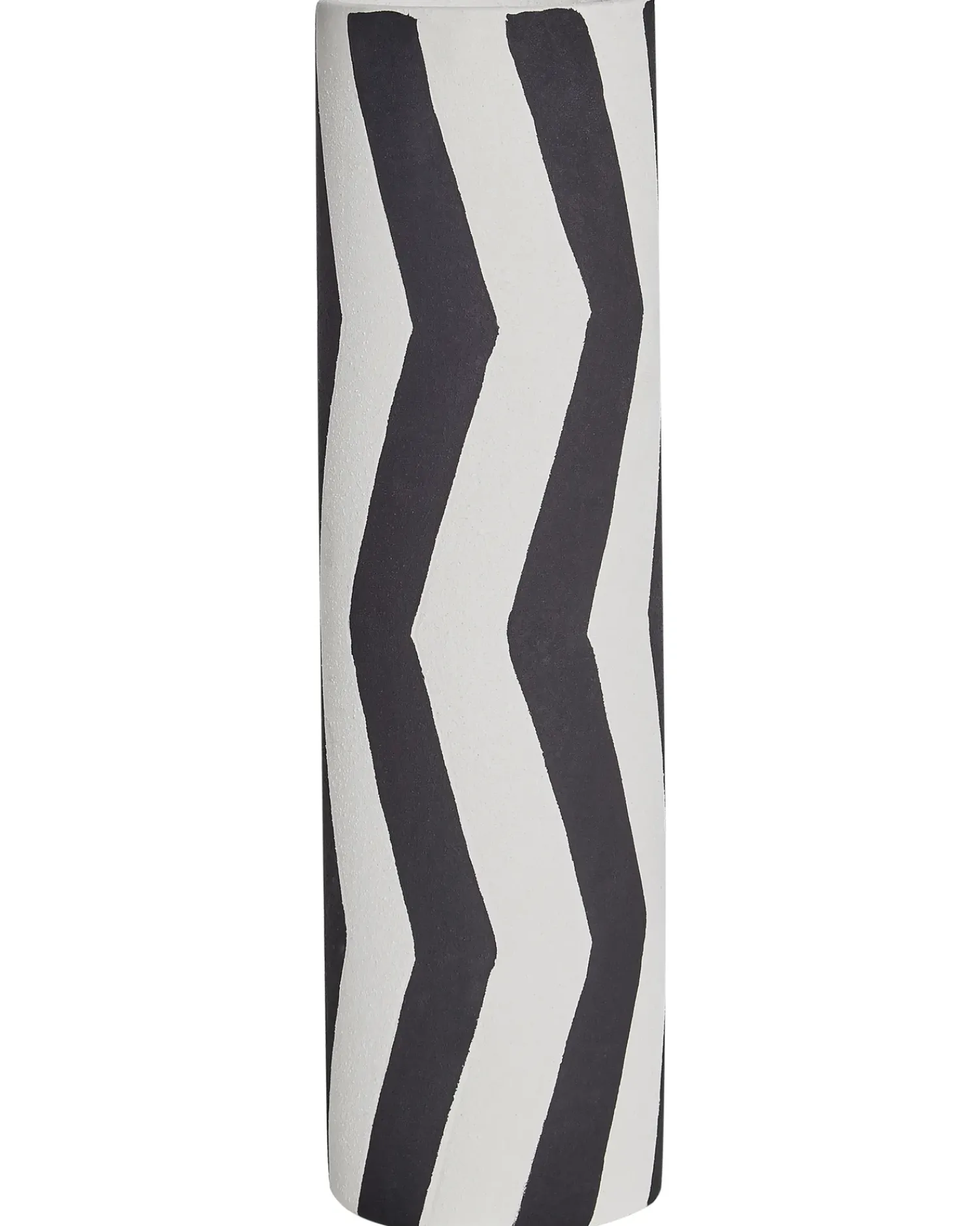 Sale Beliani Vaso da fiori GOBY Gres porcellanato 40 cm Bianco Bianco Nero