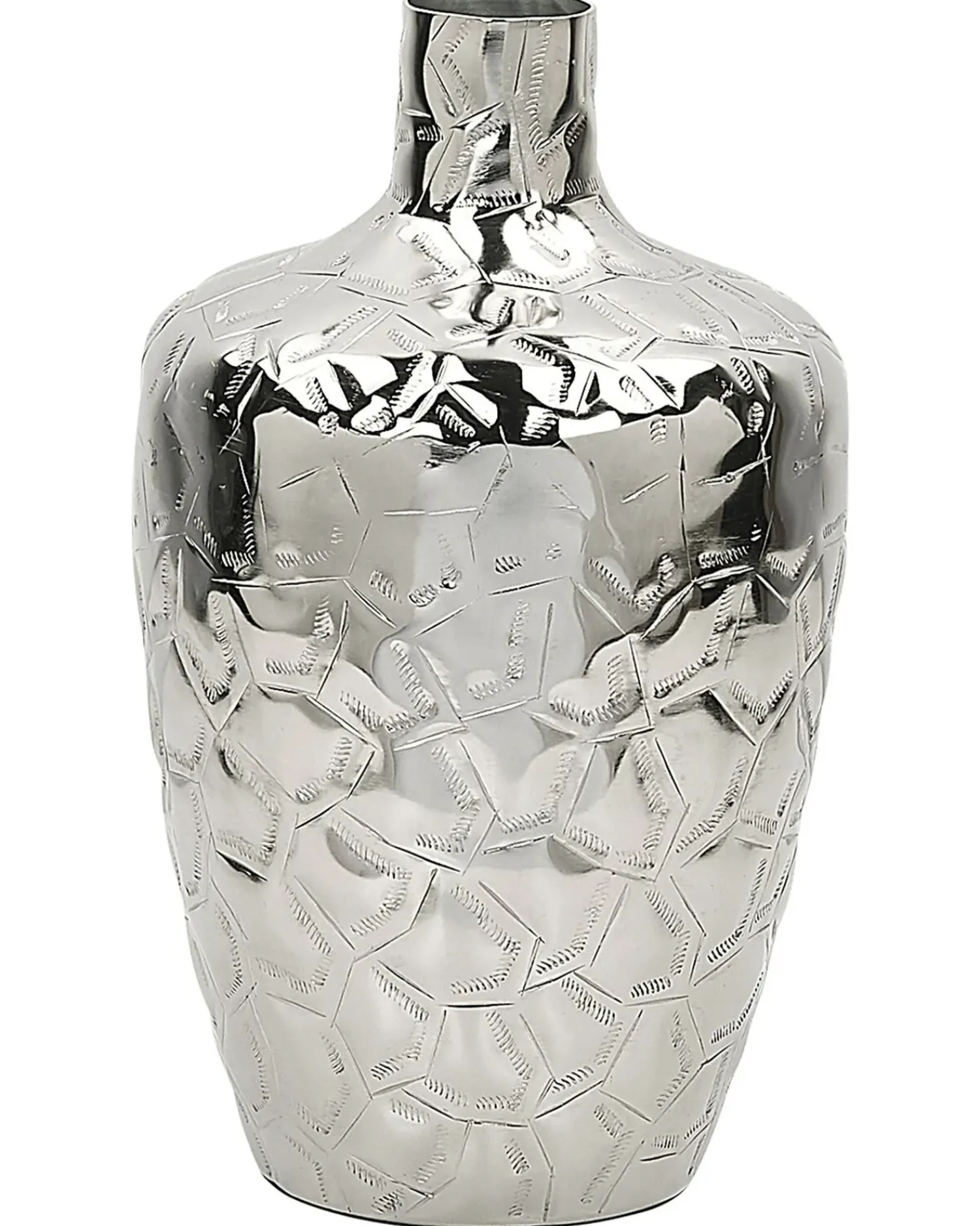 Beliani Vaso da fiori INSHAS Metallo 33 cm Argento
